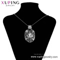 33408 xuping design noir pistolet couleur acier inoxydable bijoux tête de lion croix pendentif